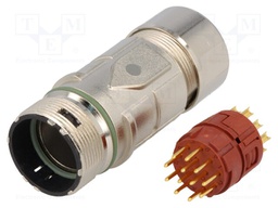 Connector: M23; plug; PIN: 12; male; soldering; for cable; straight