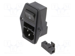 Connector: AC supply; socket; male; 10A; 250VAC; IEC 60320; C14 (E)