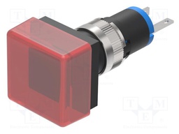 Indicator: LED; prominent; red; 15.8x15.8mm; for soldering; 18