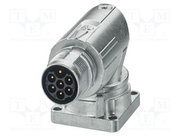 Connector: M17; socket; M17 PRO; PIN: 7; 630V; 14A; IP67; 6+PE; angled