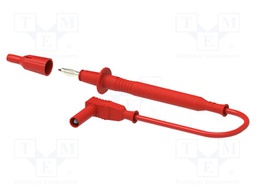 Test lead; 36A; probe tip,banana plug 4mm; Len: 1m; red; Ø: 4mm