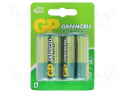 Battery: zinc-chloride; 1.5V; D; Batt.no: 2; non-rechargeable