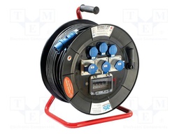 Extension lead; 3G2.5mm2; reel,with brake; Sockets: 6; rubber