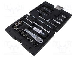 Wrenches set; 6-angles,socket spanner; Mounting: 1/4"; 42pcs.