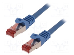 Patch cord; S/FTP; 6; stranded; Cu; LSZH; blue; 1.5m; 27AWG