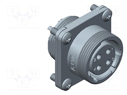 Connector: circular; socket; female; PIN: 5; gold-plated; 10A; IP68