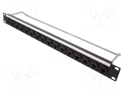 Patch panel; RJ45; Cat: 6; RACK; screw; Number of ports: 16; M3