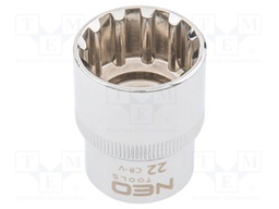 Socket; socket spanner,spline (12-angles); 22mm; 1/2"