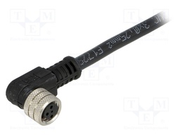 Connector: M8; female; PIN: 3; angled 90°; with lead; plug; 3A; 60V