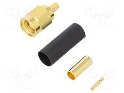 Plug; SMA; reverse,female; straight; 50Ω; crimped; for cable