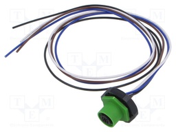 Connector: M12; socket; male; straight; with lead; PIN: 4; 0.34mm2