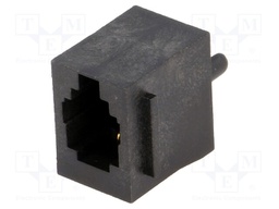 Socket; RJ9; PIN: 4; with panel stop blockade; gold-plated; THT