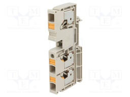 Splice terminal: rail; 10mm2; ways: 1; terminals: 3; beige; wemid