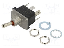 Switch: toggle; Pos: 2; DPDT; ON-(ON); 16A/250VAC; Toggle: round