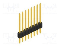 Connector: pin strips; pin header; male; PIN: 8; 1.27mm; THT; 1x8