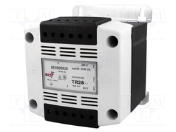 Transformer: safety; 1kVA; 230VAC; 24V; IP20; Mounting: DIN; 13kg