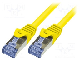Patch cord; S/FTP; 6a; stranded; Cu; LSZH; yellow; 10m; 26AWG