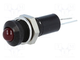 Indicator: LED; prominent; 24VDC; Cutout: Ø8mm; for PCB; brass