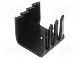 Heatsink: moulded; U; TO220; black; L: 19mm; W: 22mm; H: 19.2mm; 21K/W