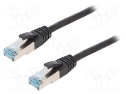 Patch cord; S/FTP; 6a; stranded; Cu; PUR; black; 1m; halogen free
