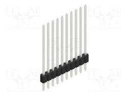 Connector: pin strips; pin header; male; PIN: 10; 1.27mm; THT; 1x10