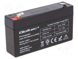 Re-battery: acid-lead; 6V; 1.3Ah; AGM; maintenance-free