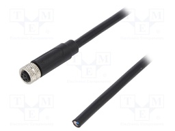 Connector: M8; female; PIN: 5; straight; plug; 3A; 30V; IP65/IP67; 1m