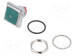 Switch: push-button; Pos: 2; SPST-NO; 0.5A/48VAC; 0.2A/50VDC; red