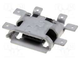 Socket; USB B micro; SMT; PIN: 5; middle board mount; USB 2.0