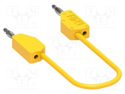 Test lead; 60VDC; 30VAC; 6A; banana plug 2mm,both sides; yellow