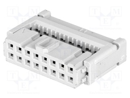 Plug; IDC; female; PIN: 16; with cable clamp; IDC; for ribbon cable