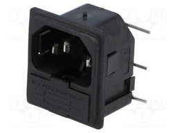 Connector: AC supply; socket; male; 10A; 250VAC; IEC 60320; UL94V-0
