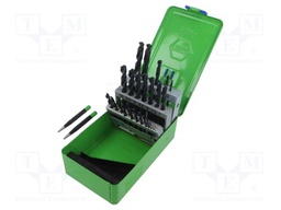 Drill set; for metal; high speed steel; plastic cassette; 33pcs.