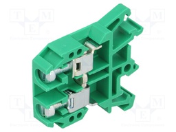 Splice terminal: rail; 0.5÷10mm2; ways: 1; terminals: 2; green; 690V