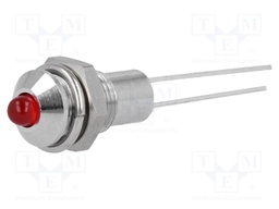 Indicator: LED; prominent; Cutout: Ø6.2mm; IP40; for PCB; brass