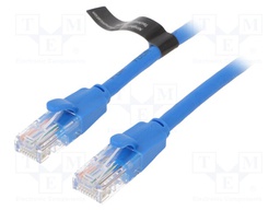 Patch cord; UTP; 6; CCA; PVC; blue; 3m; RJ45 plug,both sides; 26AWG