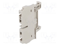 Splice terminal: rail; 4mm2; ways: 1; terminals: 2; beige; Width: 6mm