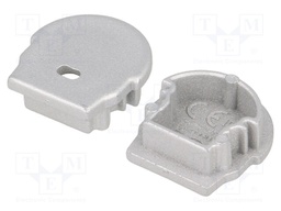 Cap for LED profiles; silver; ABS; Application: UNI12