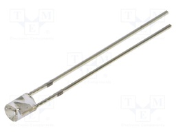 LED; orange; 3mm; 100mcd; 140°; Front: recessed; 5VDC; No.of term: 2
