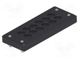 Multigate grommet; black; Holes no: 12; -40÷80°C; 5÷13mm; Entrelec