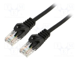 Patch cord; U/UTP; 6; stranded; Cu; LSZH; black; 3m; 26AWG; Cores: 8