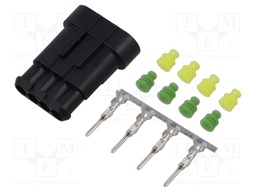 Connector: wire-wire; plug; male; Superseal 1.5; 24VDC; PIN: 4; IP67