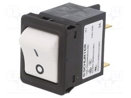 Circuit breaker; Urated: 240VAC; 60VDC; 3A; DPST; Poles: 2; SNAP-IN