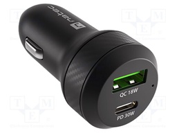 USB power supply; USB A socket,USB C socket; Sup.volt: 12÷24VDC