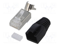 Connector: RJ45; plug; PIN: 8; Cat: 6a; shielded,with strain relief