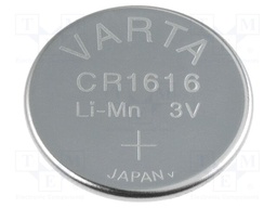 Battery: lithium; 3V; CR1616,coin; Ø16x1.6mm; 55mAh
