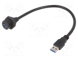 Adapter cable; USB A socket,USB A plug; USB 3.0; IP67; 0.3m