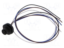 Connector: M12; socket; male; straight; with lead; PIN: 4; 0.34mm2