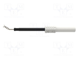 Test probe; 1A; white; Socket size: 4mm; Plating: nickel plated