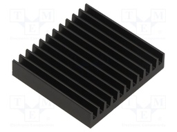 Heatsink: extruded; grilled; black; L: 37.5mm; W: 40mm; H: 8mm